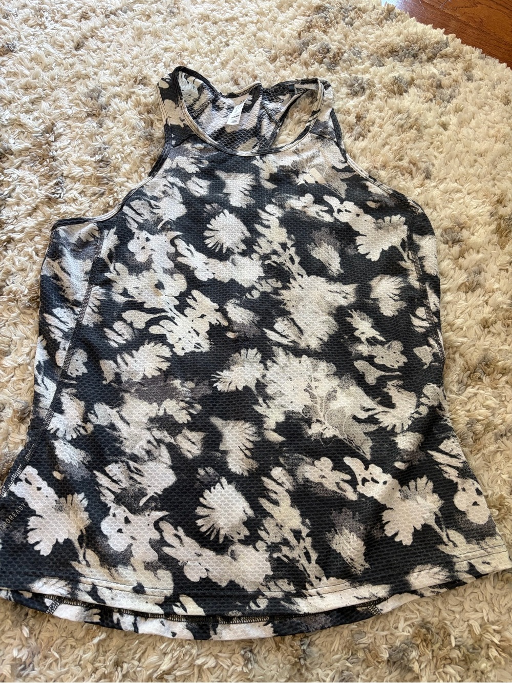 adidas Gray and White Floral Racerback Tank*